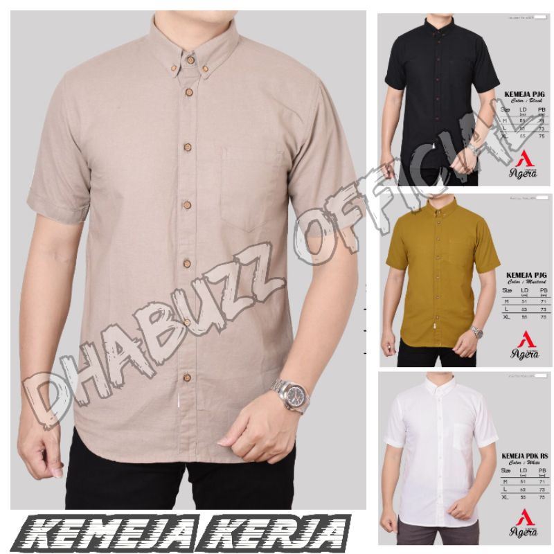 BAJU KEMEJA KERJA KERAH CASUAL FORMAL PRIA LENGAN PENDEK ORIGINAL TERBARU AGERA