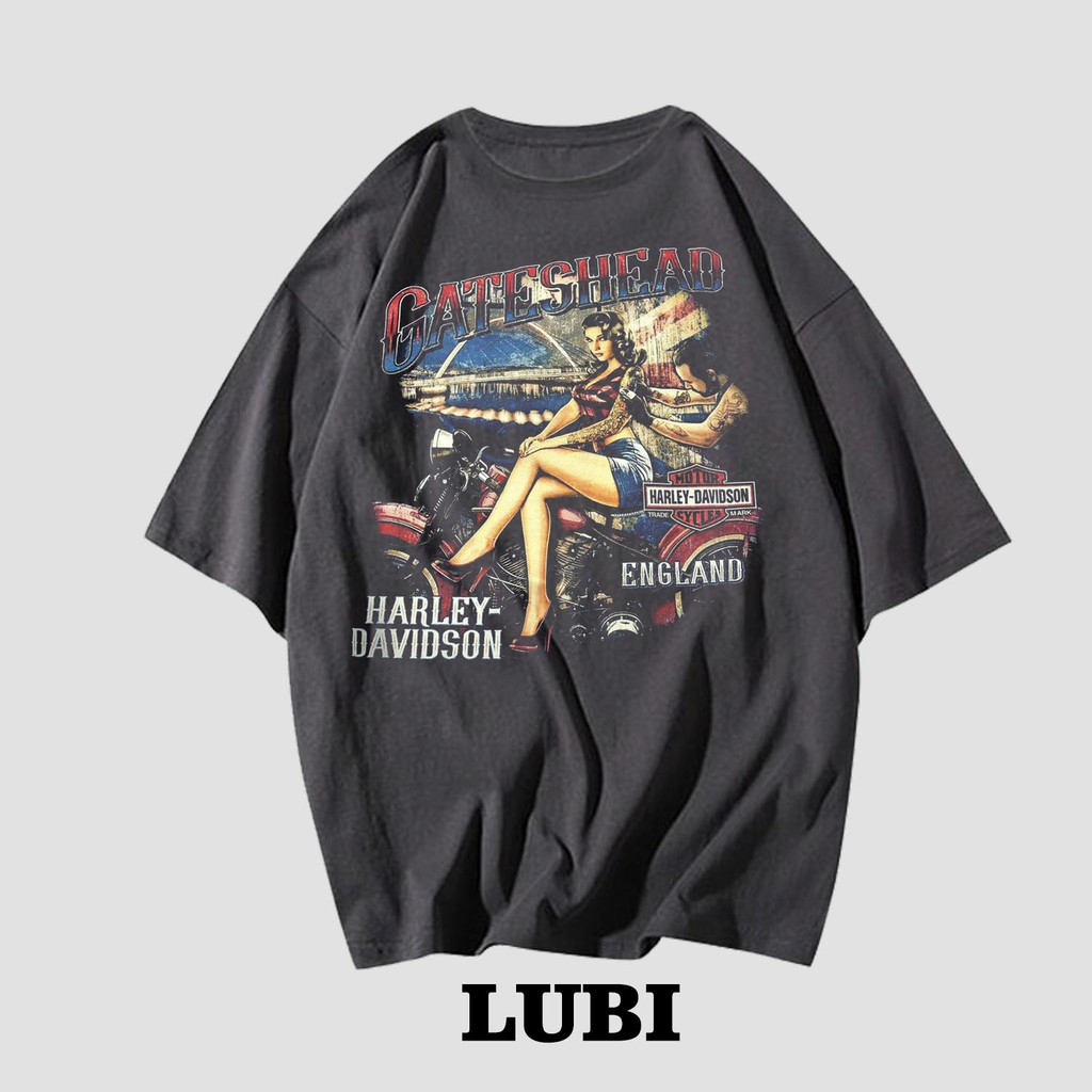 Gateshead Harley Davidson Vintage Style Oversize Tee