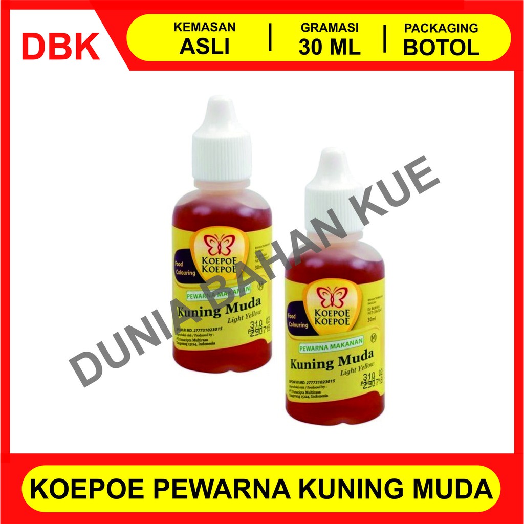 

PEWARNA MAKANAN MINUMAN KOEPOE KOEPOE KUPU KUPU 30 ML - KUNING MUDA