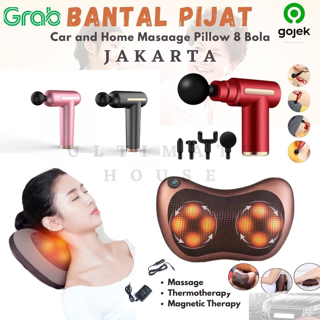 Bantal Pijat Portable Bantal Pijat 8 Bola Massage Pillow Mobil Dan Rumah / Bantal Pijat  Car And  Home / Alat Bantu Pijat Seluruh Badan