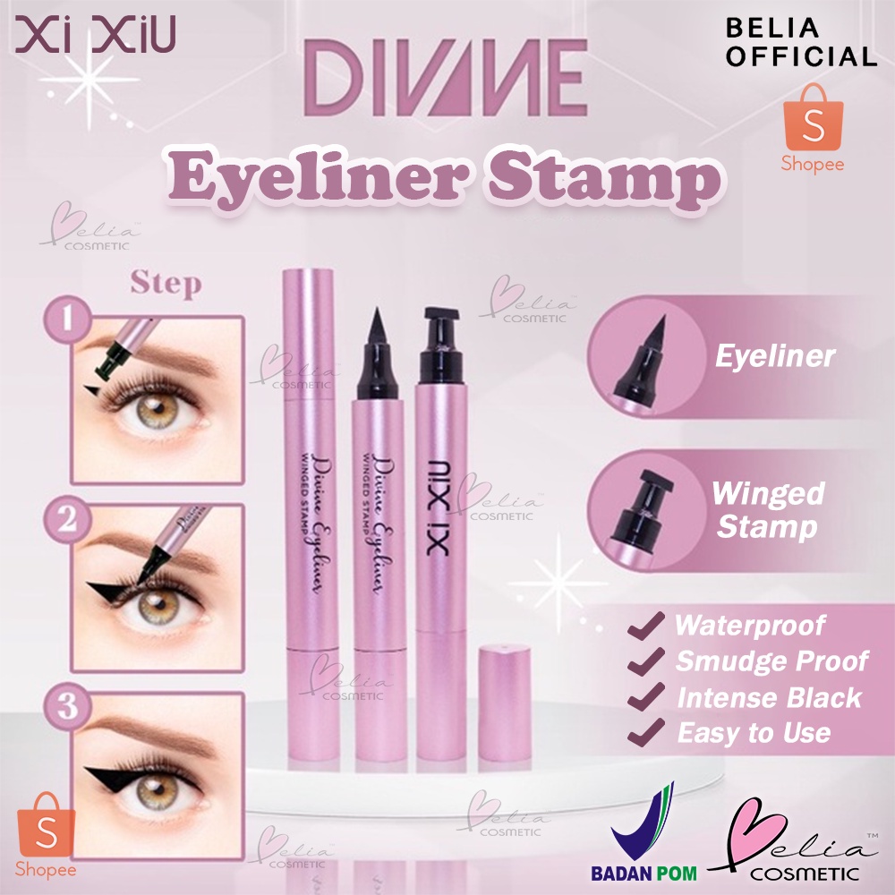 ❤ BELIA ❤ XI XIU Divine Eyeliner Stamp | 2 in1 Eyeliner | Liquid | Black | Waterproof | BPOM