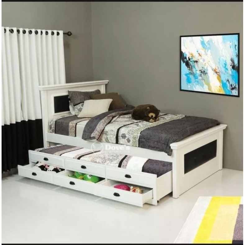 Tempat tidur sorong,divan sorong,divan laci,tempat tidur laci kayu jati