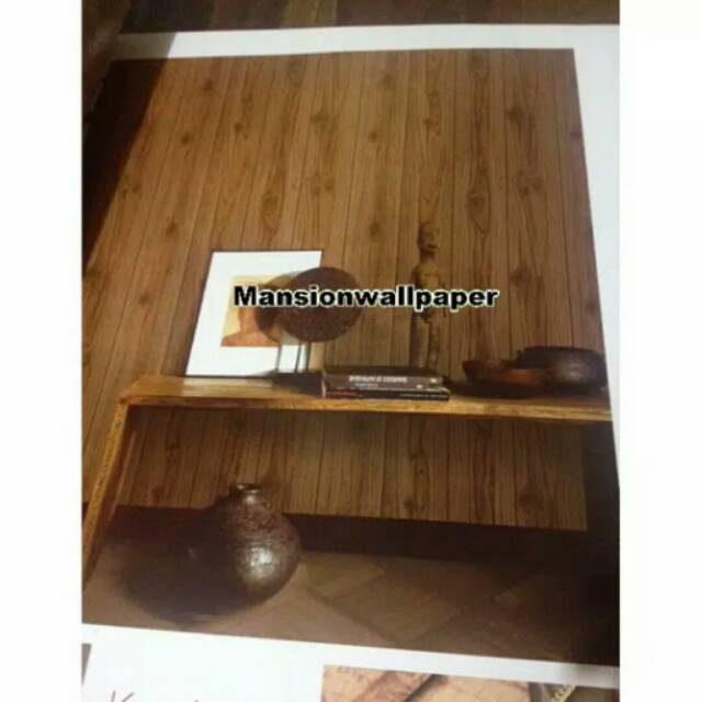 Wallpaper dinding 3D motif kayu