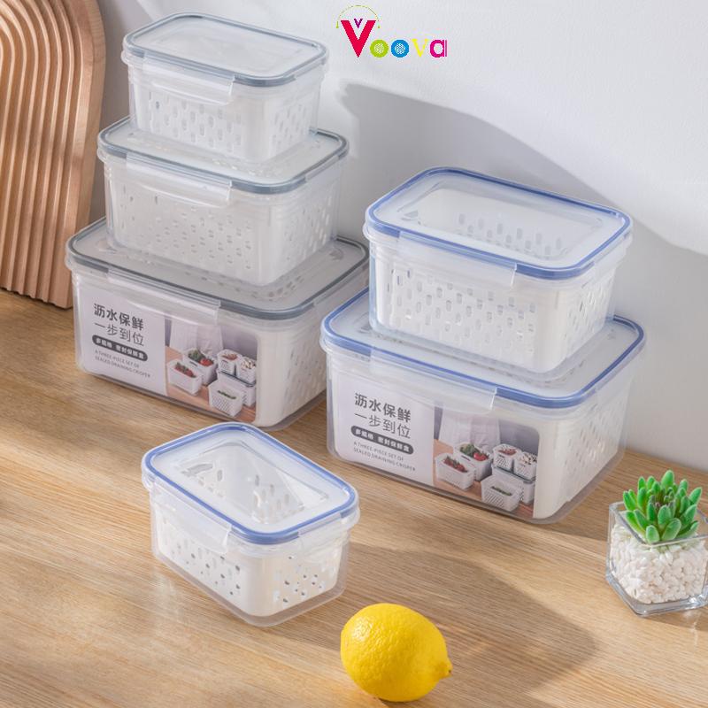 Voova Keranjang Saringan, Pengering Sayur, Keranjang Buah Pengering Sayuran Saringan Serbaguna Kotak