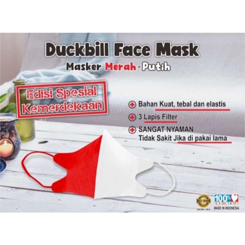 Masker Duckbill Merah Putih Jsp Isi Per Pcs