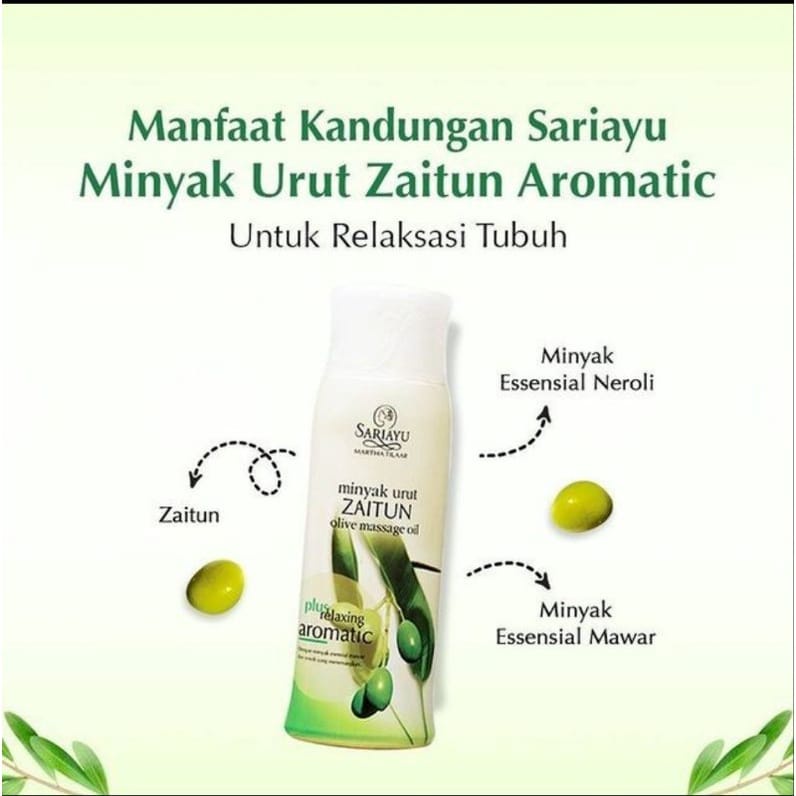 SARIAYU MINYAK URUT ZAITUN 150ML PIJAT BODY OIL KOSMETIK UNTUK TUBUH