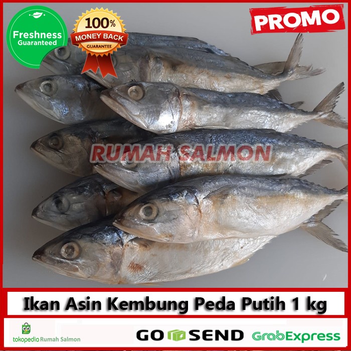 

Ikan Kembung asin peda putih Premium 1 kg isi 8-10 ( TANPA PENGAWET).