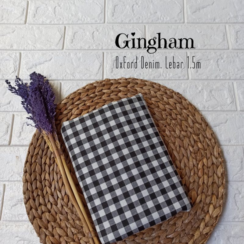 Kain Kotak Kotak Bahan Oxford Denim Harga 0 5 Meter Shopee Indonesia