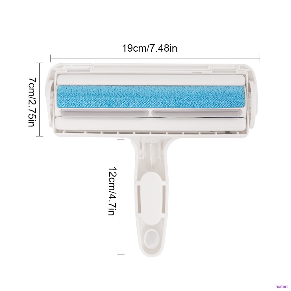 Pet Hair Removal Brush Pet Hair Manual Remover Roller Brush for Floor Sofa Carpet Rug, Blue huiteni.id