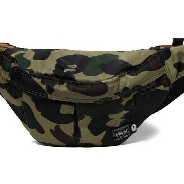 Tas BAPE X PORTER 1st CAMO WAIST BAG GREEN SS18 - Original