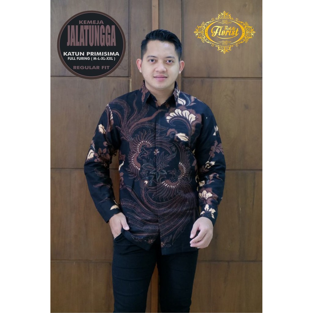 JALATUNGGA Kemeja Batik Pria Lengan Panjang Full Furing Bahan Katun Primisima