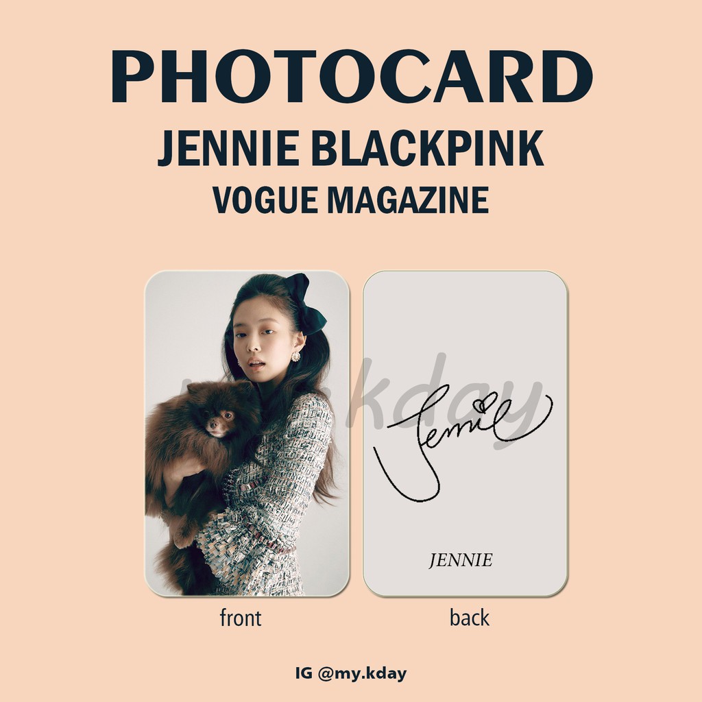PC-0110, Photocard Jennie Blackpink Vogue Magazine 2 sisi