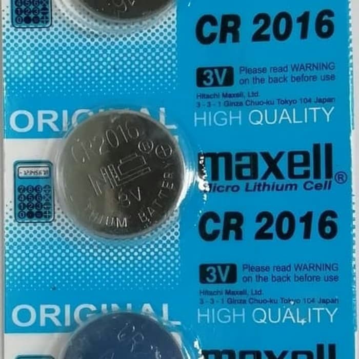 Baterai Maxell CR2016 - Batrai 2016 Harga Perlembar Isi 5 butir