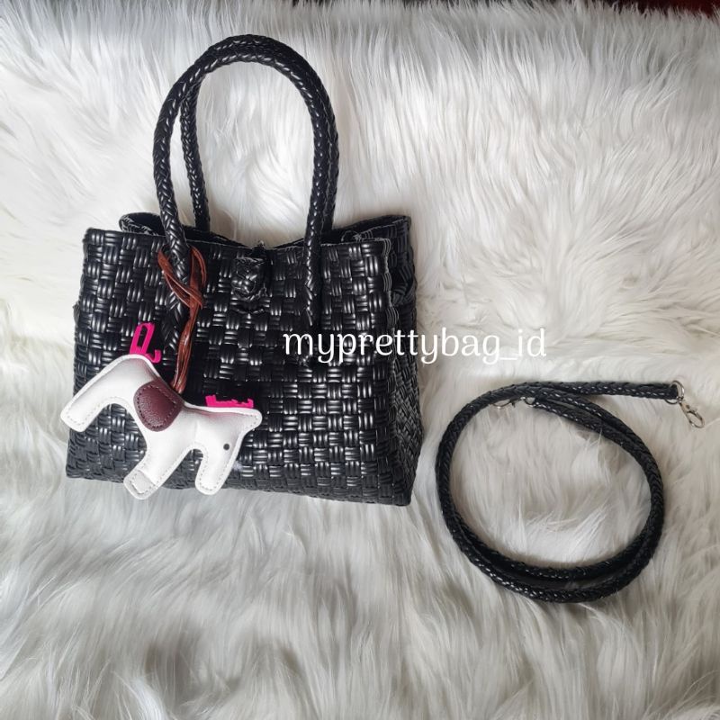 (TANPA ACCESORIES) READY LUNA BAG Mini Patty Plus Strap Tas Jali Tas Jaly Tas Anyaman Plastik Premium