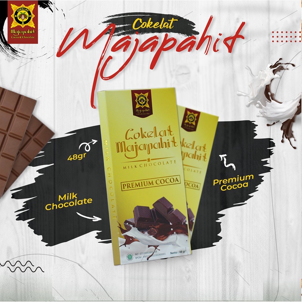 

Coklat Batang Cokelat Majapahit Bar 48 gr | Milk Chocolate | Cokelat Susu