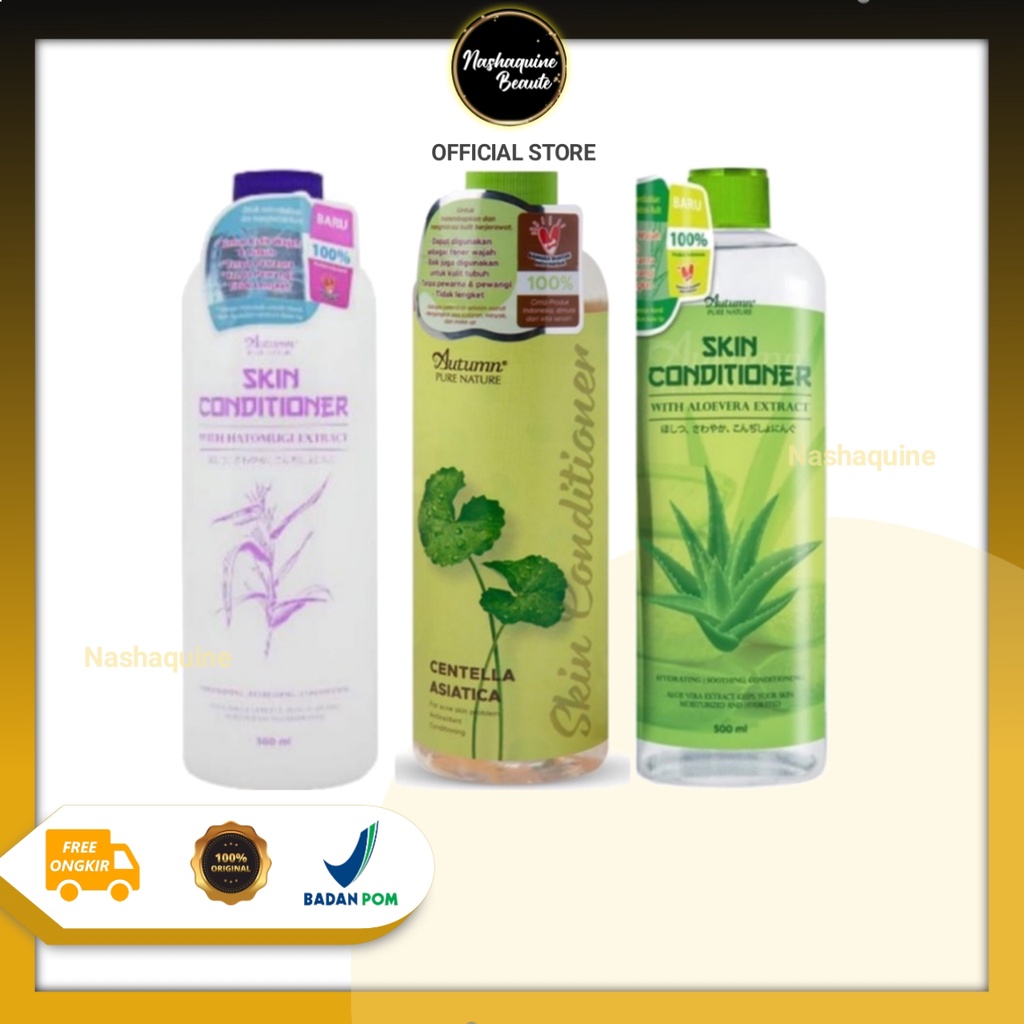 BPOM AUTUMN Toner Skin Conditioner With Hatumogi Extract - 24k Gold - Aloe - Centella Toner 500ml