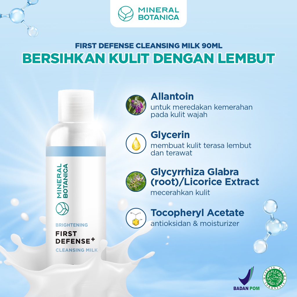 ★ BB ★  Mineral Botanica First Defense Cleansing Milk 90ml | Brightening - Mencerahkan Kulit