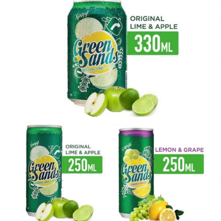 

(instant saja) Green Sands Lime & Apple Lemon & grape kaleng minuman soda sand