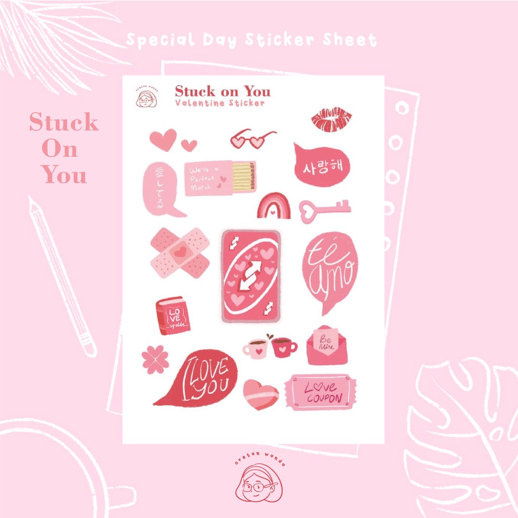 

STICKER SHEET (Valentine's Day Sticker| Stuck On You)