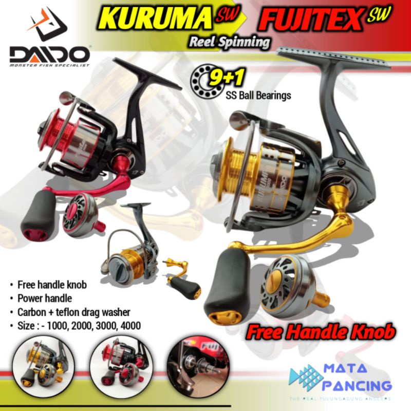 Reel daido fujitex SW daido kuruma SW 1000 2000 3000 4000 free knop handle