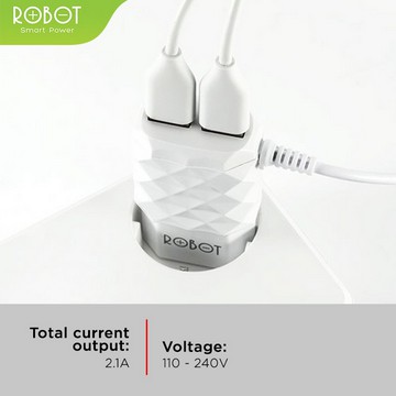 ROBOT RT-K5 Adaptor charger 3 Output 2.1 A Original resmi original - Garansi Resmi 1 Tahun