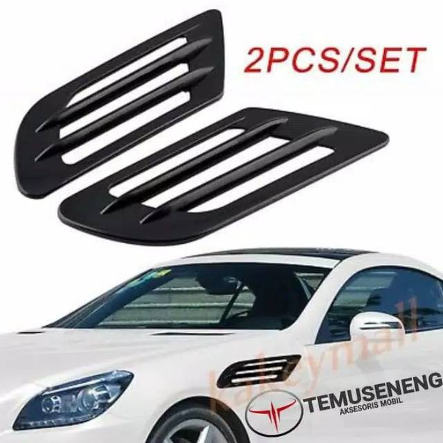 2Pcs Sepasang Air Flow Mobil Samping Chrome Silver Car Air Flow Ventilasi Udara Variasi Car Side