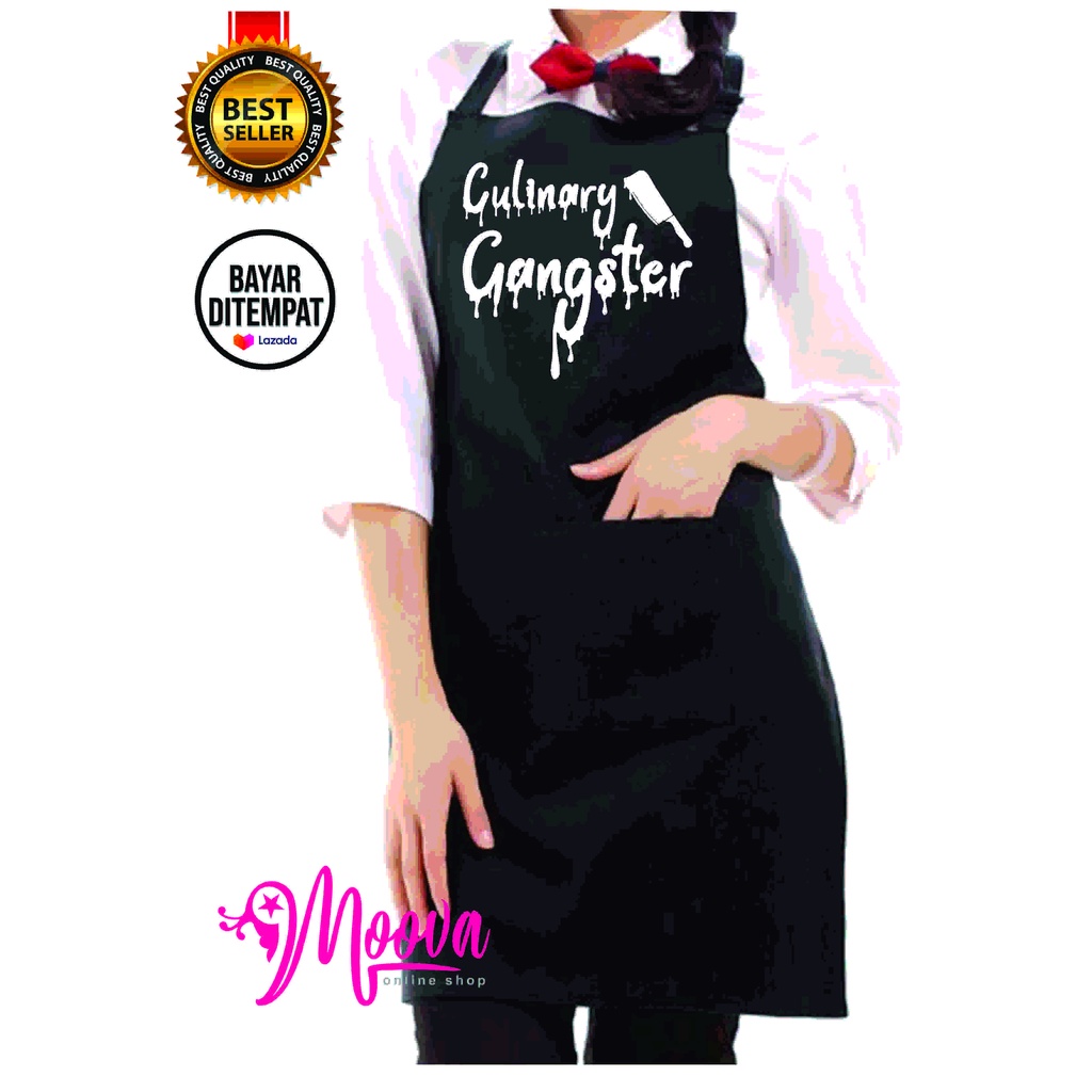 apron celemek Hitam drill Premium Quality custom