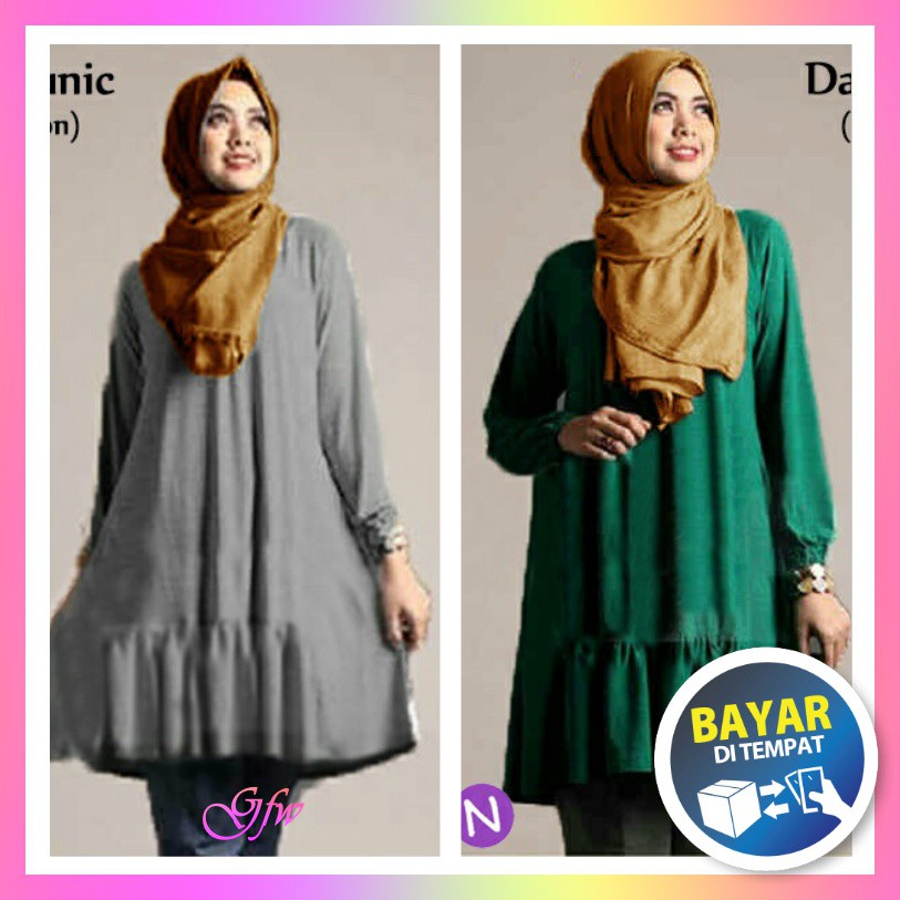 Tunik Dahlia Bisa COD Atasan Muslim GFW46469 Baju Wanita 