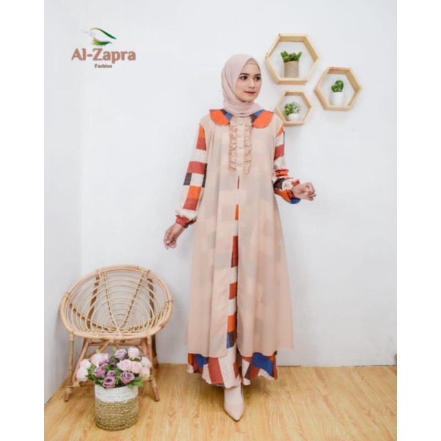 Gamis terbaru carissa set outer shakila mix ceruty