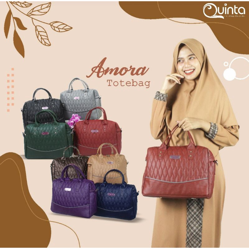 AMORA TOTEBAGS ORIGINAL BY QUINTA/TAS BESAR MUAT BANYAK/TAS KERJA/TAS LAPTOP