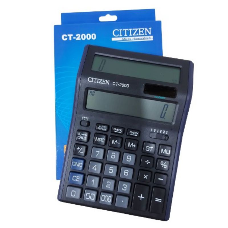 Kalkulator CITIZEN CT-2000 layar double size besar 14 digit memory check n correct calculator