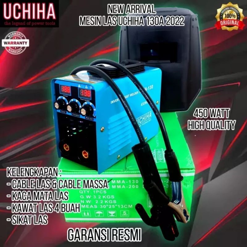 Mesin las Uchiha 130a 450watt new arrival 2022 terlengkap full bonus garansi resmi promo