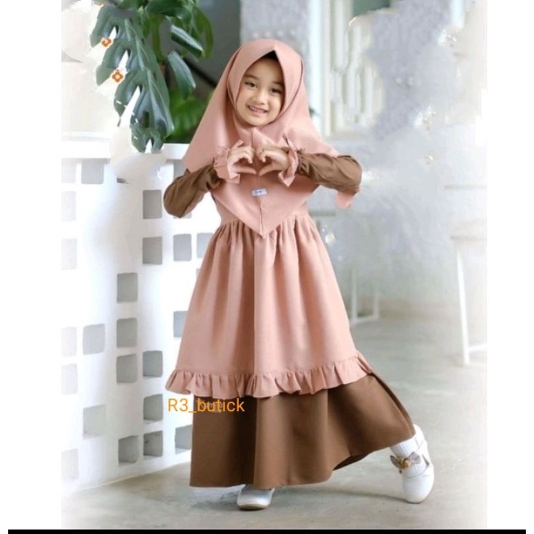 gamis anak canda susun/(COD)baju anak perempuan/baju lebaran anak perempuan