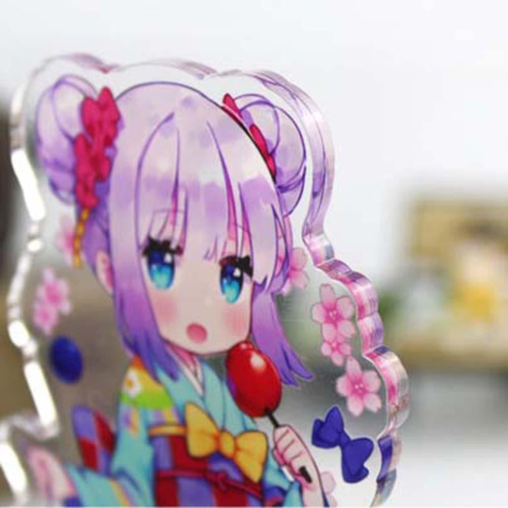 Hadiah Penggemar Pembantu Naga AUGUSTINA Miss Kobayashi Fashion Dekorasi Mainan Koleksi Model KannaKamui Kanna Desktop Standing Card Figure Model Plat