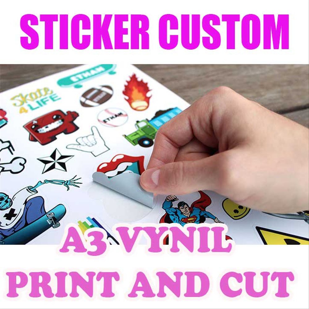 

Order Langsung custom sticker vynil a3 print and cut Limited