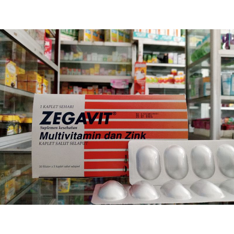 ZEGAVIT 1 STRIP @6 KAPLET | Suplemen Multivitamin &amp; Zink (KEMASAN BARU)