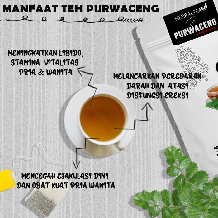 Teh Purwaceng Teh Herbal Jamu Stamina Pria Penambah Stamina Ampuh Cegah Kanker Tumor Obat Kuat Pria Teh Herbal Purwaceng Teh Celup-1