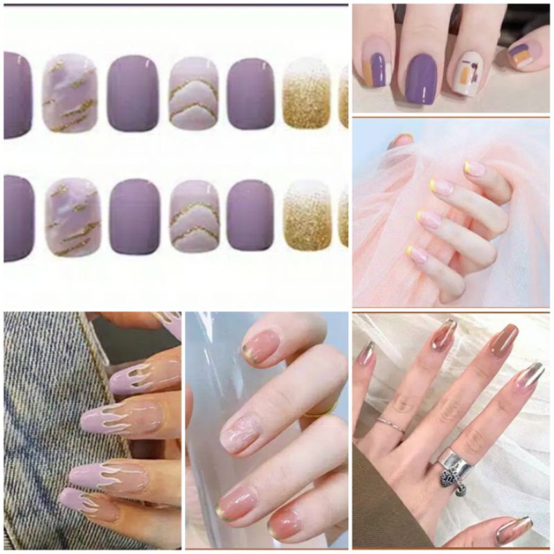 Fake Nails Art / Kuku Palsu 24 pcs (R081-R100) FREE LEM CAIR 2gr