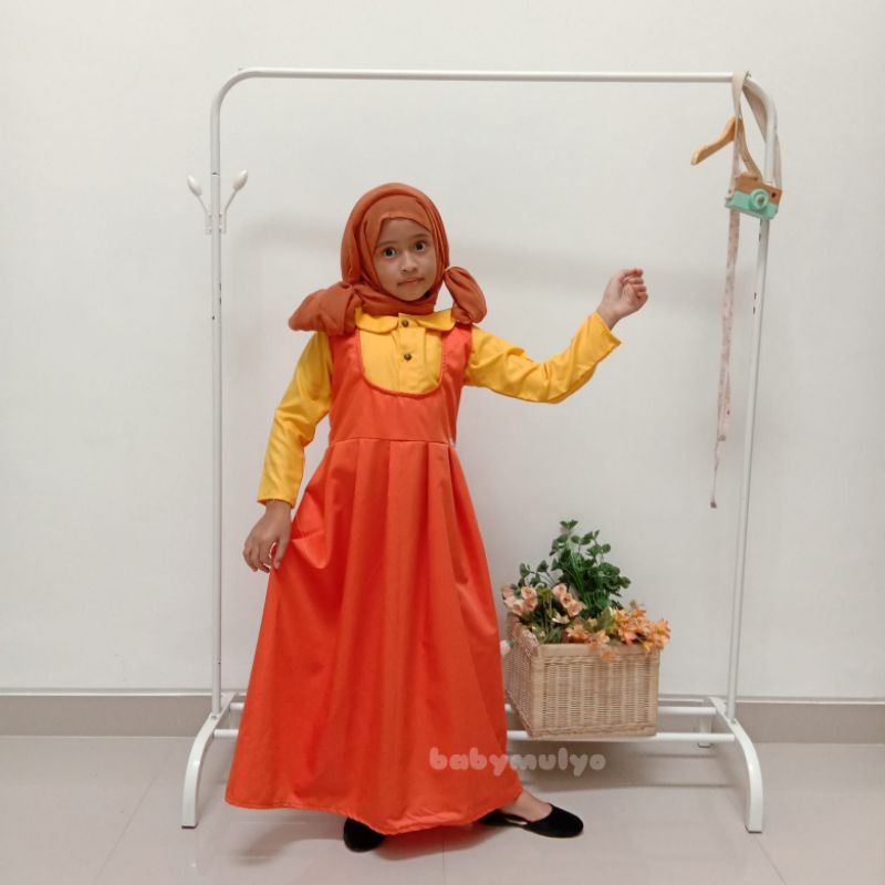 Kostum Squid Game Panjang Muslim / Kostum Viral / Kostum Boneka Squid Game / Baju Viral / Kostum Photoshoot Anak