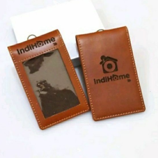 ID Card/ tag holder tali/ Keplek /lanyard /nametag INDIHOME (kulit asli free tali kulit asli juga)