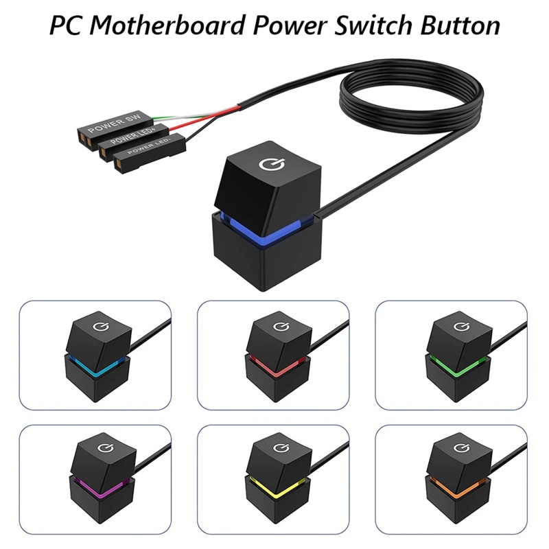 Saklar Power Komputer Desktop btsg, Eksternal Remote Start PC Motherboard Power On Off Switch Tombol Kabel Ekstensi