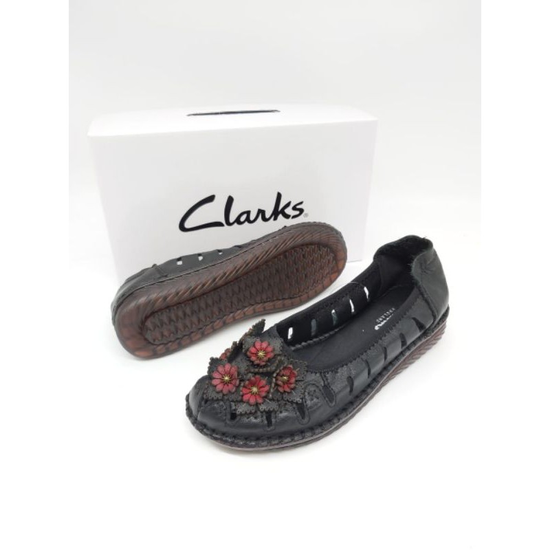 Clarks Flat / Sepatu Clarks flat flower Bunga 2082 / clarks flat kant 20802