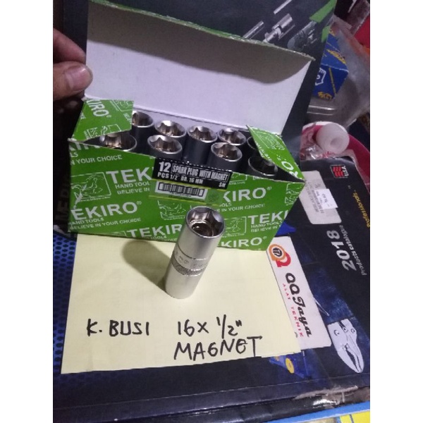 Kunci busi 16 mm Tekiro Magnet - Spark plug socket