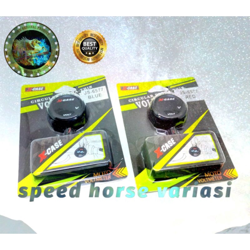 Volt meter Aki bulat model Rizoma Volt meter X-Case pengukur aki motor Universal