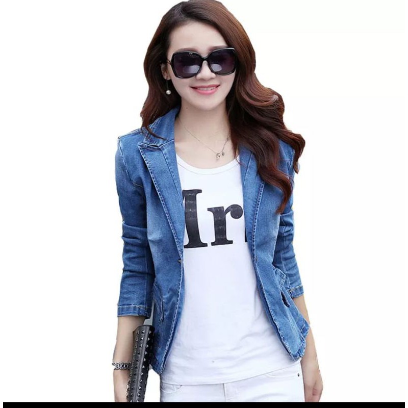 JAKET JEANS MANTEL WANITA/BLAZER JEANS WANITA