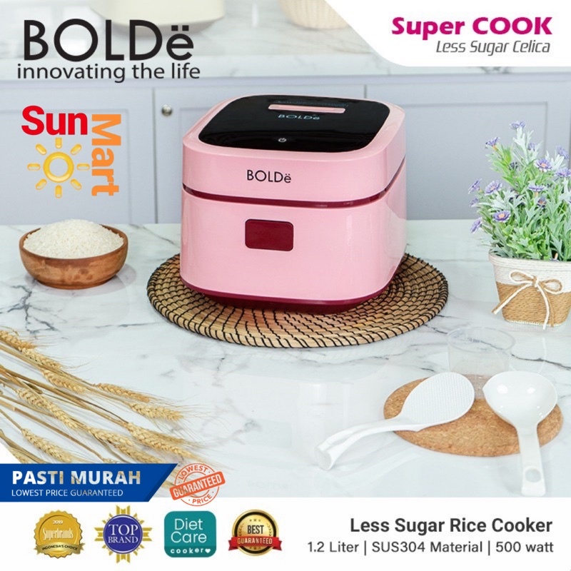 BOLDe Super COOK Less Sugar Celica Rice Cooker 1.2 Liter Rendah Gula