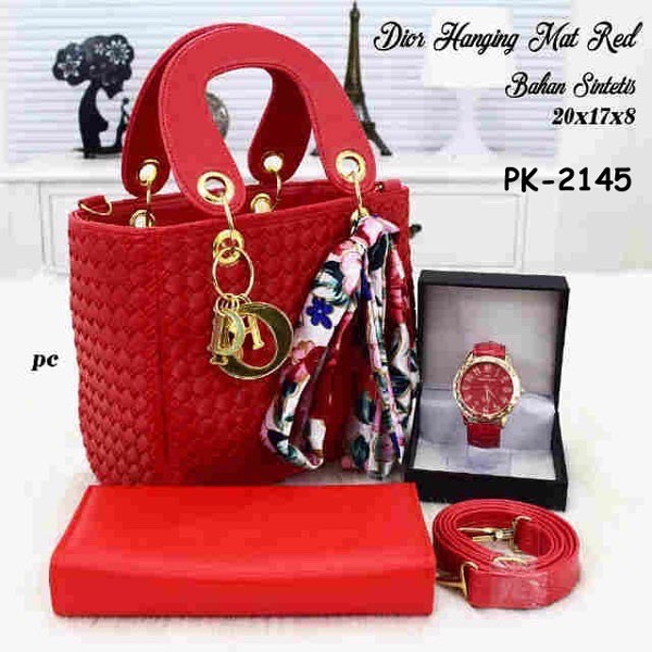 Tas 3 in 1 dior / tas wanita murah / tas selempang wanita / tas slempang wanita / tas import / lilac