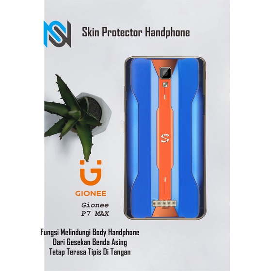 Isi 2pcs Garskin Hp Gionee P7 Max Motif shark blue - Free Custom Motif