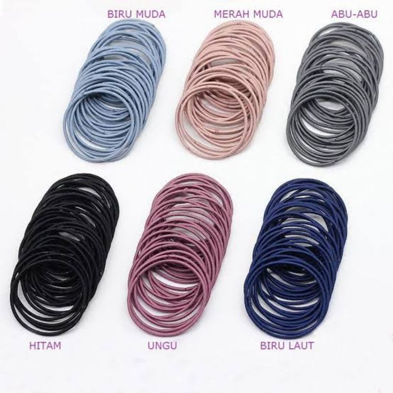 Kanzo - Ikat Rambut Korea 10pcs / Ikat Rambut Karet Wanita 10pcs / Ikat Rambut Gelang 10pcs