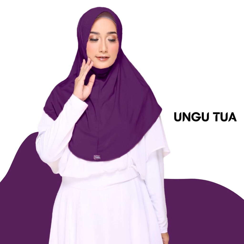 BERGO ELZATTA KERUDUNG HIJAB JILBAB KRUDUNG BERGO INSTAN  LANGSUNG POLOS PUTIH HITAMELZATA ZARIA CASUAL ELZATTA-ungu tua - 611